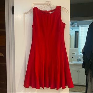 Petite Calvin Klein A-line Pleated Dress
